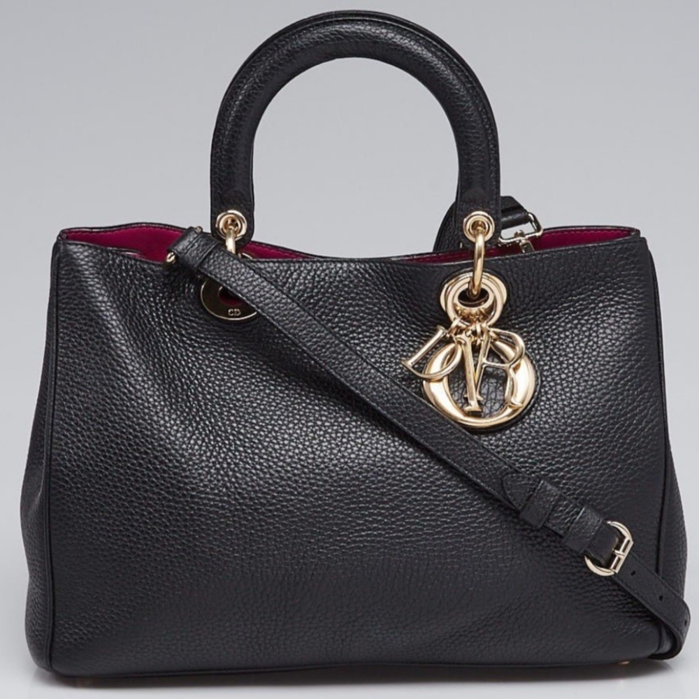 Dior Diorissimo Large (Black with Gold Accents)